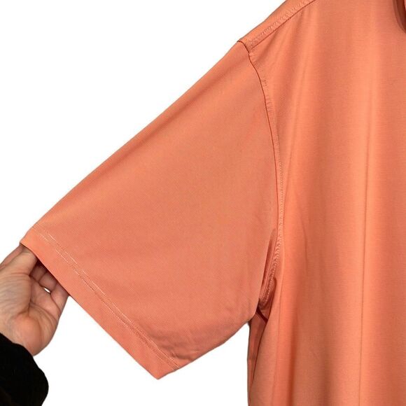 Golf Polo Shirt Men’s Size XL FootJoy Short Sleeve Orange Striped Polyester - Picture 3 of 9